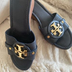 Tory Burch wedge shoes- Navy Blue- size 8.5m